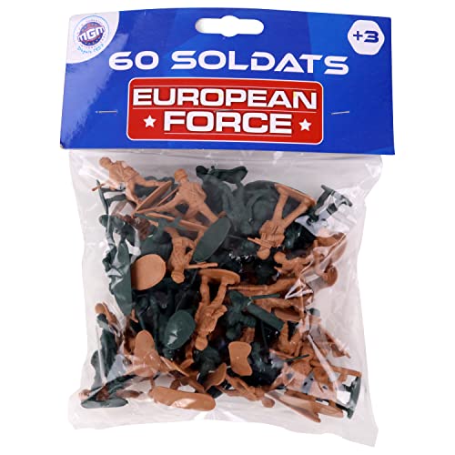 EUROPEAN FORCE - 60 kleine Soldaten - Soldaten - 080227 - Khaki - Kunststoff - Militär - Kinder Spielzeug - Miniatur - 3,5 cm x 3,5 cm - Ab 3 Jahren EUROPEAN FORCE - 60 kleine Soldaten - Soldaten - 080227 - Khaki - Kunststoff - Militär - Kinder Spielzeug - Miniatur - 3,5 cm x 3,5 cm - Ab 3 Jahren von EUROPEAN FORCE