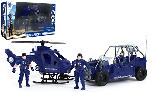 EUROPEAN FORCE 093551 Gendarmerie Set-Intervention Vehicles-093551-Red-Plastic-Military-Children's Toy-Miniature-43 cm x 25 cm-from 3 Years Old, Schwarz von EUROPEAN FORCE