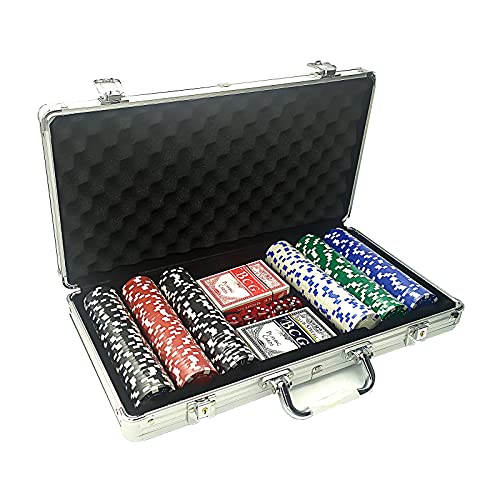 EUROXANTY Poker-Koffer, 300 Teile, Poker-Set mit 2 Decks und Würfeln, verstärkter Aluminiumkoffer, Casino-Karten ohne Nummerierung, professionelles Set EUROXANTY Poker-Koffer, 300 Teile, Poker-Set mit 2 Decks und Würfeln, verstärkter Aluminiumkoffer, Casino-Karten ohne Nummerierung, professionelles Set von EUROXANTY