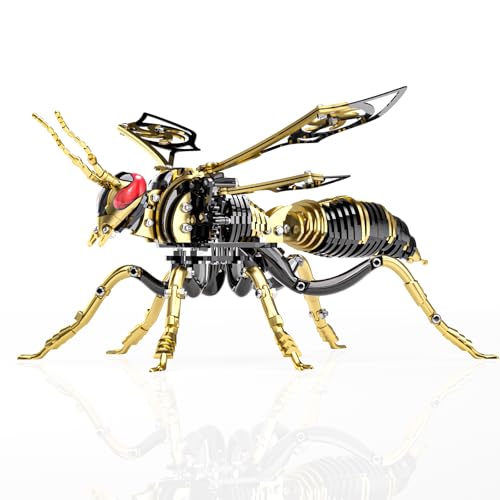 EUSP.LONGPIN 3D Puzzles for Adults, Bumblebee Metal Assembly Jigsaw Game with Steel Mechanical Engineering, Advanced DIY Crafts for Relief & Collection(Black-Gold) von EUSP.LONGPIN