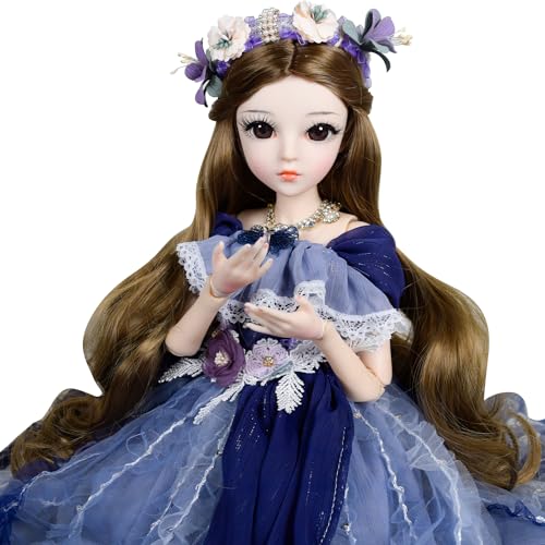 EVA BJD 1/3 BJD Puppe Ball Mechanische Gelenkpuppe 61 cm Prinzessin SD Puppe mit Make-up + komplettes Zubehör (Luna) von EVA BJD