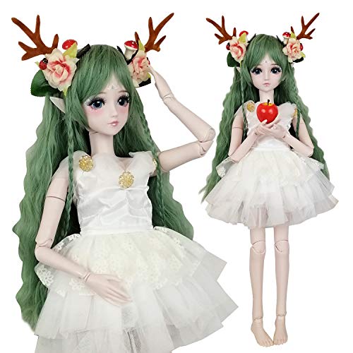 EVA BJD Green Deer 1/3 BJD Puppe Spirit Demon Girl 24inch 60cm 19 Kugelgelenk Puppen Babypuppe Spielzeug Geschenk für Kinder EVA BJD Green Deer 1/3 BJD Puppe Spirit Demon Girl 24inch 60cm 19 Kugelgelenk Puppen Babypuppe Spielzeug Geschenk für Kinder von EVA BJD