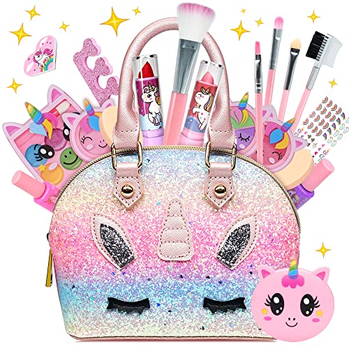 Kinderschminke Set - Schminkkoffer Mädchen Spielzeug, Make Up Set, Halloween Weihnachts Geburtstags Geschenke für Kinder 4-12 Jahre von EVACOK