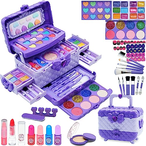 Kinderschminke Set Make Up Set - Kinder Schminkset,Kinder Schminkkoffer Mädchen Spielzeug, Halloween Weihnachts Geburtstags Geschenke für Mädchen 4-12Jahre Purple… Kinderschminke Set Make Up Set - Kinder Schminkset,Kinder Schminkkoffer Mädchen Spielzeug, Halloween Weihnachts Geburtstags Geschenke für Mädchen 4-12Jahre Purple… von EVACOK
