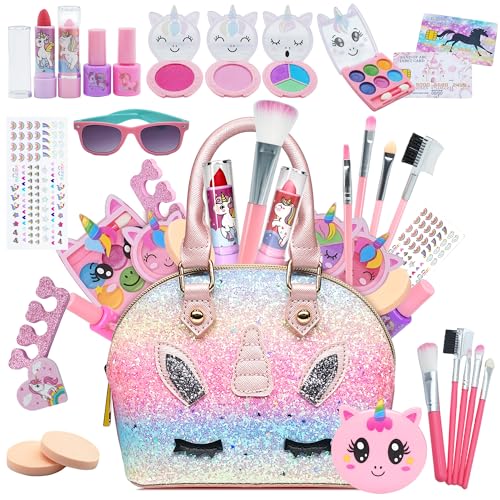 Kinderschminke Set - Schminkkoffer Mädchen Spielzeug, Makeup Set, Halloween Weihnachts Geburtstags Geschenke für Kinder 4-12 Jahre von EVACOK