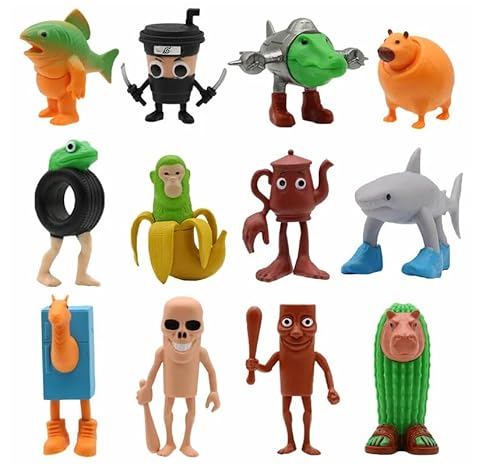EVEJEG 12er-Pack Italian brainrot, Tralalero Tralala Figuren, Tung Tung Tung Tung sahur, schimpansini bananini, geeignet für Kinder und Erwachsene von EVEJEG