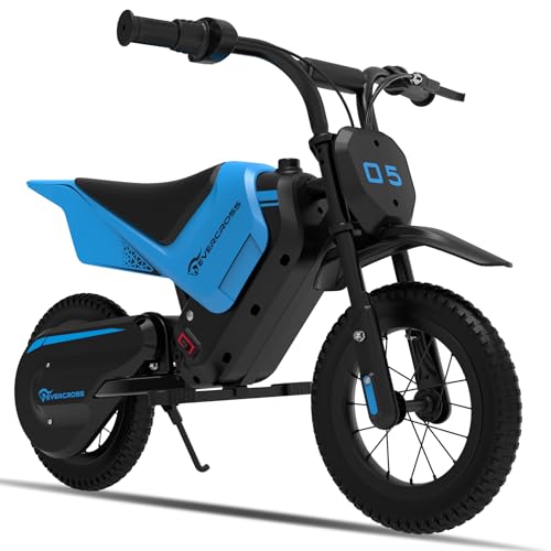 EVERCROSS EV05M Elektromotorrad Kinder, 150W Elektromotorrad, 8/16 km/h Geschwindigkeitsmodus & 10 km Langstrecken-Elektromotorrad, 12'' Moto Cross für Kinder von 3-12 Jahren von EVERCROSS