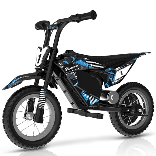 EVERCROSS EV13M Elektromotorrad Kinder, 150W Elektromotorrad, 8/16 km/h Geschwindigkeitsmodus & 12 km Langstrecken-Elektromotorrad, 12'' Moto Cross für Kinder von 3-12 Jahren von EVERCROSS