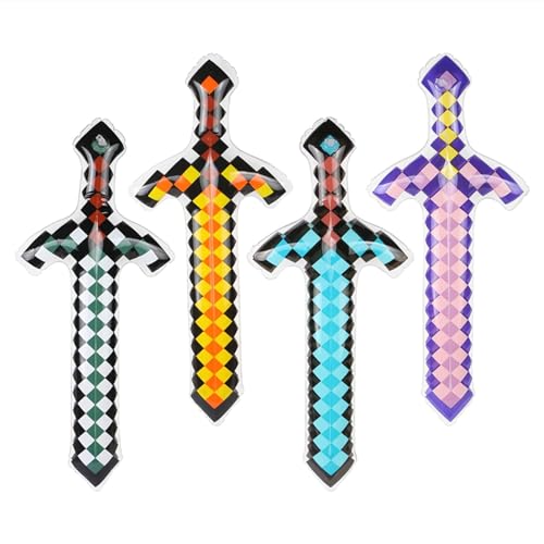 Aufblasbare Piratenschwerter für Mottoparty, Geburtstag, Schwimmbad, Party, Cosplay, Halloween, Kostümzubehör, Bühnenrequisiten (4 Farben), 4 Stück von EVERMARKET