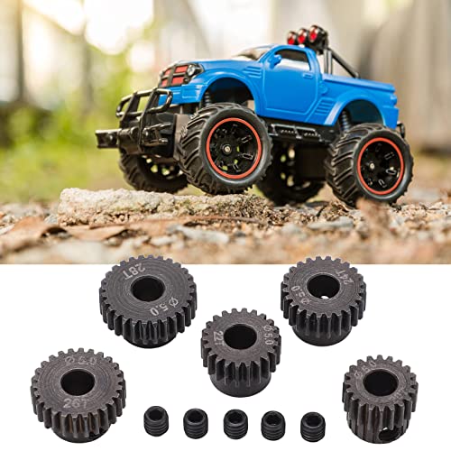 EVGATSAUTO 5 Mm 48P Ritzel, 5 Mm Ritzel 48P, 5 Stück 48DP Motorgetriebe 5 Mm Wellenloch 20T 22T 24T 26T 28T Zahnrad Ritzel für 1/10 RC Truck von EVGATSAUTO
