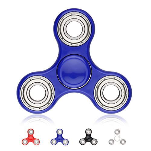 EVIDA Fidget Spinner Premium Bearing Durable Bau NON-3D Gedruckt Spinnen Glatte Langzeit Fidget Spielzeug ADHS Relief Stress Reducer Hand Spinner Ruhig (Blau) von EVIDA