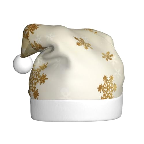 EVIUS Goldene Seide Weihnachtsmütze / Santa Cup / Erwachsene Unisex Weihnachtsmützen / Neujahrskopfschmuck verkleiden sich für einen entzückenden festlichen Look. von EVIUS