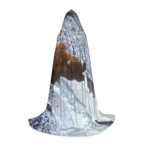 EVIUS Halloween Bodenlanger Kapuzenumhang Bär Tapeten Druck Kapuzenumhang für Teenager EVIUS Halloween Bodenlanger Kapuzenumhang Bär Tapeten Druck Kapuzenumhang für Teenager von EVIUS