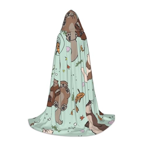 EVIUS Halloween Bodenlanger Kapuzenumhang Cartoon niedlicher Druck Kapuzenumhang für Teenager EVIUS Halloween Bodenlanger Kapuzenumhang Cartoon niedlicher Druck Kapuzenumhang für Teenager von EVIUS