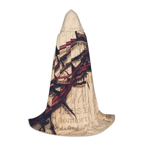 EVIUS Halloween Bodenlanger Kapuzenumhang Dornenkrone Druck Kapuzenumhang für Teenager EVIUS Halloween Bodenlanger Kapuzenumhang Dornenkrone Druck Kapuzenumhang für Teenager von EVIUS