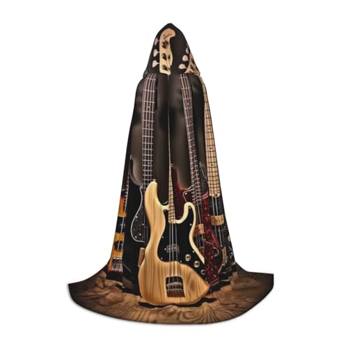 EVIUS Halloween Bodenlanger Kapuzenumhang Gitarre Bass Musik Musikinstrumente Druck Kapuzenumhang für Teenager EVIUS Halloween Bodenlanger Kapuzenumhang Gitarre Bass Musik Musikinstrumente Druck Kapuzenumhang für Teenager von EVIUS