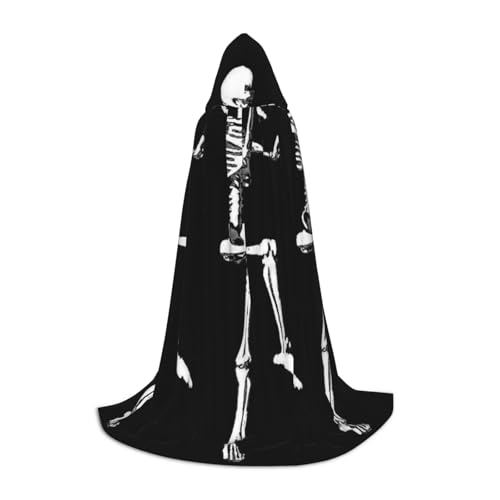 EVIUS Halloween Bodenlanger Kapuzenumhang Halloween beweglicher Skelett-Totenkopf-Druck Kapuzenumhang für Teenager EVIUS Halloween Bodenlanger Kapuzenumhang Halloween beweglicher Skelett-Totenkopf-Druck Kapuzenumhang für Teenager von EVIUS