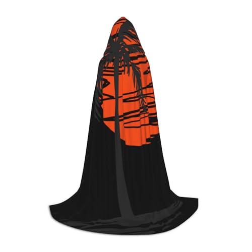 EVIUS Halloween Bodenlanger Kapuzenumhang Illustration von Palmen Druck Kapuzenumhang für Teenager EVIUS Halloween Bodenlanger Kapuzenumhang Illustration von Palmen Druck Kapuzenumhang für Teenager von EVIUS