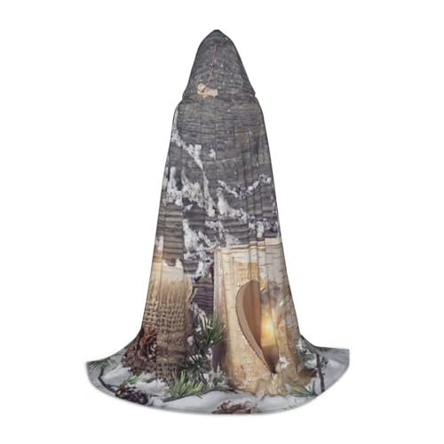 EVIUS Halloween Bodenlanger Kapuzenumhang Kerze Winter Schnee Tannenbaum Blätter Druck Kapuzenumhang für Teenager EVIUS Halloween Bodenlanger Kapuzenumhang Kerze Winter Schnee Tannenbaum Blätter Druck Kapuzenumhang für Teenager von EVIUS