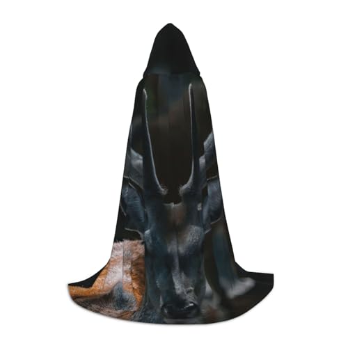EVIUS Halloween Bodenlanger Kapuzenumhang Outdoor Wildlife Hirschgeweih Druck Kapuzenumhang für Teenager EVIUS Halloween Bodenlanger Kapuzenumhang Outdoor Wildlife Hirschgeweih Druck Kapuzenumhang für Teenager von EVIUS