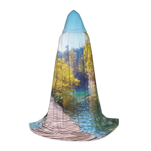 EVIUS Halloween Bodenlanger Kapuzenumhang Wasserfall fließende Landschaft Druck Kapuzenumhang für Teenager EVIUS Halloween Bodenlanger Kapuzenumhang Wasserfall fließende Landschaft Druck Kapuzenumhang für Teenager von EVIUS