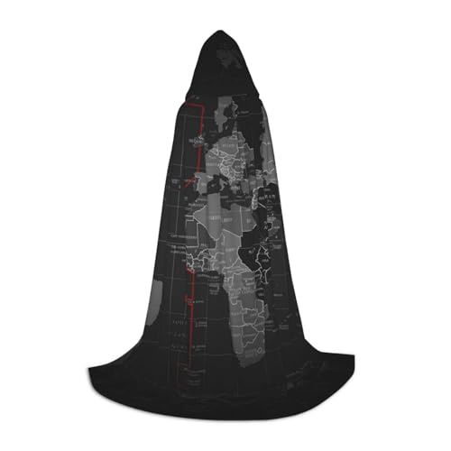 EVIUS Halloween Bodenlanger Kapuzenumhang Zeitzonenkarte Druck Kapuzenumhang für Teenager EVIUS Halloween Bodenlanger Kapuzenumhang Zeitzonenkarte Druck Kapuzenumhang für Teenager von EVIUS