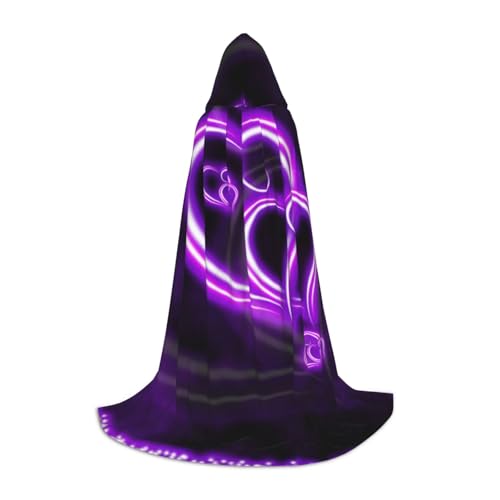 EVIUS Halloween Bodenlanger Kapuzenumhang lila Liebesaufdruck Kapuzenumhang für Teenager EVIUS Halloween Bodenlanger Kapuzenumhang lila Liebesaufdruck Kapuzenumhang für Teenager von EVIUS