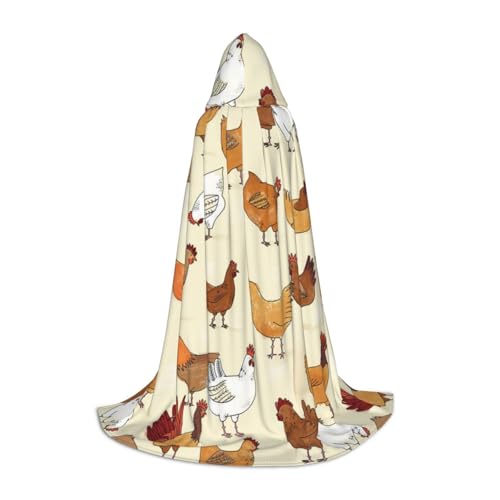 EVIUS Halloween Bodenlanger Kapuzenumhang mit Huhn-Muster, Kapuzenumhang für Teenager EVIUS Halloween Bodenlanger Kapuzenumhang mit Huhn-Muster, Kapuzenumhang für Teenager von EVIUS