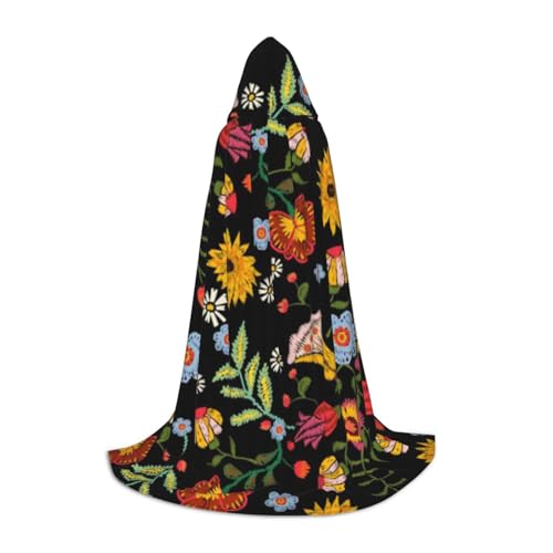 EVIUS Halloween Bodenlanger Kapuzenumhang mit buntem Blumendruck, Kapuzenumhang für Teenager EVIUS Halloween Bodenlanger Kapuzenumhang mit buntem Blumendruck, Kapuzenumhang für Teenager von EVIUS