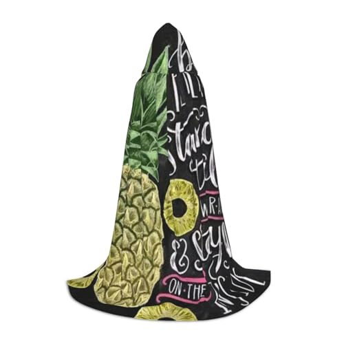 EVIUS Halloween-Umhang mit Kapuze, bodenlang, Ananas-Druck, Kapuzenumhang für Teenager EVIUS Halloween-Umhang mit Kapuze, bodenlang, Ananas-Druck, Kapuzenumhang für Teenager von EVIUS