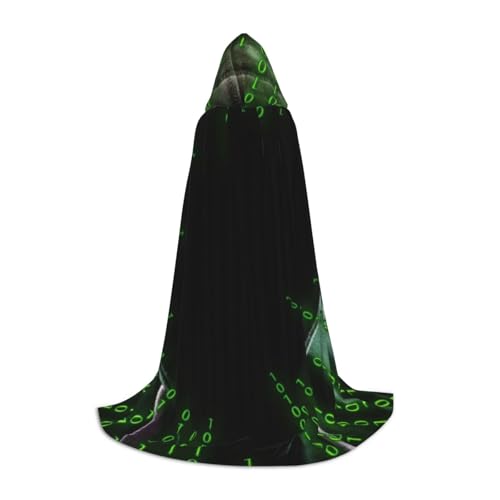 EVIUS Halloween-Umhang mit Kapuze, bodenlang, Hacker-Angriffs-Druck, Kapuzenumhang für Teenager EVIUS Halloween-Umhang mit Kapuze, bodenlang, Hacker-Angriffs-Druck, Kapuzenumhang für Teenager von EVIUS