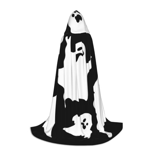 EVIUS Halloween-Umhang mit Kapuze, bodenlang, Halloween-Gothic-Druck, Kapuzenumhang für Teenager von EVIUS