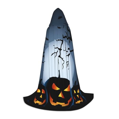 EVIUS Halloween-Umhang mit Kapuze, bodenlang, Halloween mit Kürbis-Druck, Kapuzenumhang für Teenager EVIUS Halloween-Umhang mit Kapuze, bodenlang, Halloween mit Kürbis-Druck, Kapuzenumhang für Teenager von EVIUS