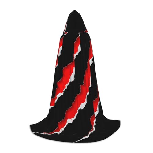 EVIUS Halloween-Umhang mit Kapuze, bodenlang, Krallenkratzer, roter Druck, Kapuzenumhang für Teenager EVIUS Halloween-Umhang mit Kapuze, bodenlang, Krallenkratzer, roter Druck, Kapuzenumhang für Teenager von EVIUS