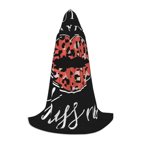 EVIUS Halloween-Umhang mit Kapuze, bodenlang, Leoparden-Lippen-Druck, Kapuzenumhang für Teenager EVIUS Halloween-Umhang mit Kapuze, bodenlang, Leoparden-Lippen-Druck, Kapuzenumhang für Teenager von EVIUS