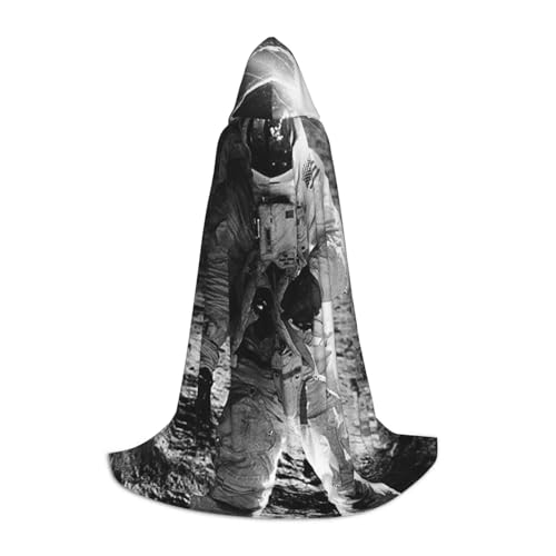 EVIUS Halloween-Umhang mit Kapuze, bodenlang, Mond-Astronauten-Druck, Kapuzenumhang für Teenager EVIUS Halloween-Umhang mit Kapuze, bodenlang, Mond-Astronauten-Druck, Kapuzenumhang für Teenager von EVIUS