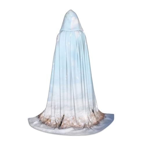 EVIUS Halloween-Umhang mit Kapuze, bodenlang, Schneeszenen-Druck, Kapuzenumhang für Teenager EVIUS Halloween-Umhang mit Kapuze, bodenlang, Schneeszenen-Druck, Kapuzenumhang für Teenager von EVIUS