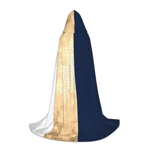 EVIUS Halloween-Umhang mit Kapuze, bodenlang, goldfarben, blau, weiß, bedruckt, Kapuzenumhang für Teenager EVIUS Halloween-Umhang mit Kapuze, bodenlang, goldfarben, blau, weiß, bedruckt, Kapuzenumhang für Teenager von EVIUS