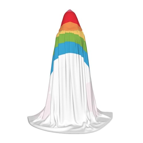 EVIUS Halloween-Umhang mit Kapuze, bodenlang, kleiner Regenbogen-Druck, Kapuzenumhang für Teenager EVIUS Halloween-Umhang mit Kapuze, bodenlang, kleiner Regenbogen-Druck, Kapuzenumhang für Teenager von EVIUS