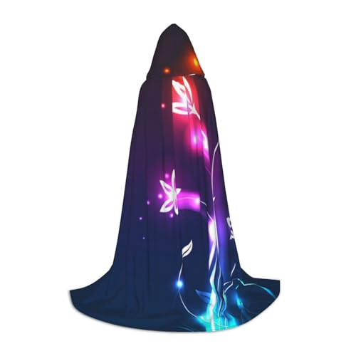 EVIUS Halloween-Umhang mit Kapuze, bodenlang, kühles Licht, Blumendruck, Kapuzenumhang für Teenager EVIUS Halloween-Umhang mit Kapuze, bodenlang, kühles Licht, Blumendruck, Kapuzenumhang für Teenager von EVIUS