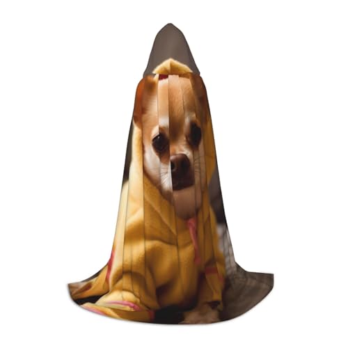EVIUS Halloween-Umhang mit Kapuze, bodenlang, niedlicher Chihuahua-Druck, Kapuzenumhang für Teenager EVIUS Halloween-Umhang mit Kapuze, bodenlang, niedlicher Chihuahua-Druck, Kapuzenumhang für Teenager von EVIUS