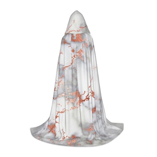 EVIUS Halloween-Umhang mit Kapuze, bodenlang, rotgoldener Marmor-Druck, Kapuzenumhang für Teenager EVIUS Halloween-Umhang mit Kapuze, bodenlang, rotgoldener Marmor-Druck, Kapuzenumhang für Teenager von EVIUS