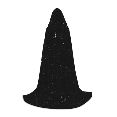 EVIUS Halloween-Umhang mit Kapuze, bodenlang, schwarzer Glitzer-Druck, Kapuzenumhang für Teenager EVIUS Halloween-Umhang mit Kapuze, bodenlang, schwarzer Glitzer-Druck, Kapuzenumhang für Teenager von EVIUS