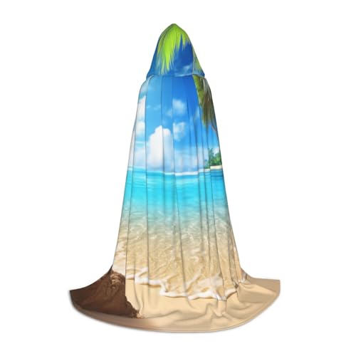 EVIUS Halloween-Umhang mit Kapuze, bodenlang, tropischer Strand, Pflanzen-Motiv, Kapuzenumhang für Teenager EVIUS Halloween-Umhang mit Kapuze, bodenlang, tropischer Strand, Pflanzen-Motiv, Kapuzenumhang für Teenager von EVIUS
