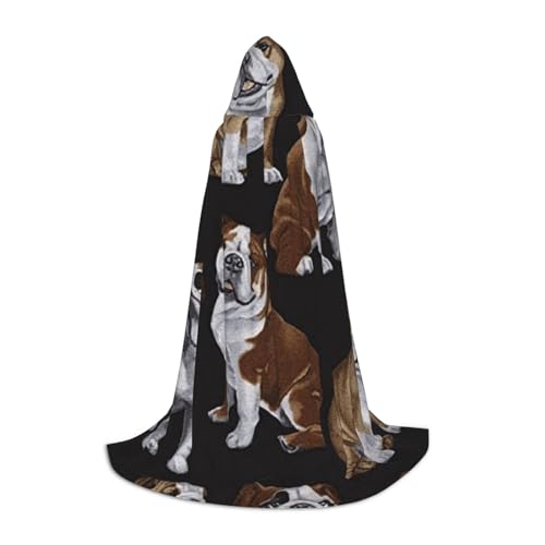 Halloween Bodenlanger Kapuzenumhang Englische Bulldoggen Druck Kapuzenumhang für Teenager Halloween Bodenlanger Kapuzenumhang Englische Bulldoggen Druck Kapuzenumhang für Teenager von EVIUS
