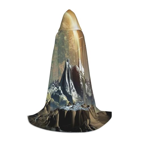 Halloween Bodenlanger Kapuzenumhang Erde Berg Druck Kapuzenumhang für Teenager Halloween Bodenlanger Kapuzenumhang Erde Berg Druck Kapuzenumhang für Teenager von EVIUS