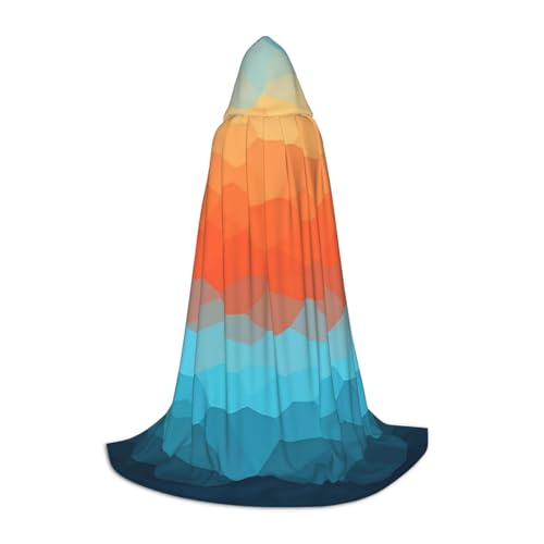 Halloween-Umhang mit Kapuze, bodenlang, Farbverlauf, Farbdesign, Kapuzenumhang für Teenager Halloween-Umhang mit Kapuze, bodenlang, Farbverlauf, Farbdesign, Kapuzenumhang für Teenager von EVIUS