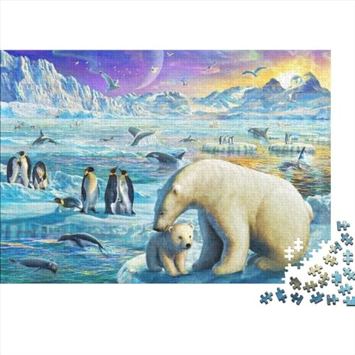 Arktische Tiere Erwachsenenpuzzle, Geschicklichkeitsspiel Tierkunst Spielepuzzles Für Die Ganze Familie, Ideal Als Wandbild Puzzles 300pcs (40x28cm) von EVMILA
