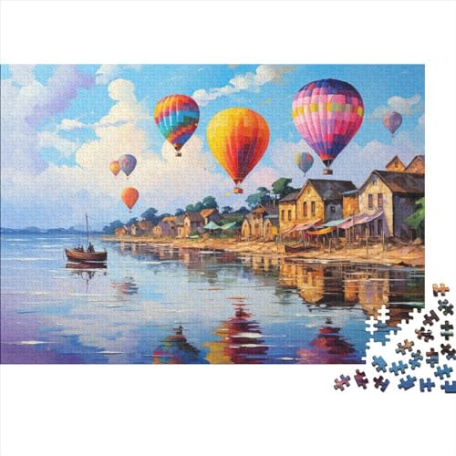 Balloon Puzzle Gaming Quadrat Beachside Town Puzzles Für Erwachsene Jugendliche, Holzpuzzle Home Decoration Puzzles Spiel 1000pcs (75x50cm) von EVMILA
