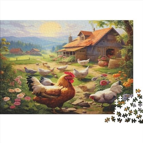 Bauernhof Puzzlespiel Mit Gehirntraining Für Erwachsene Und Jugendliche Gamer - Tierhaltung Holzpuzzle Spielepuzzles 1000pcs (75x50cm) von EVMILA